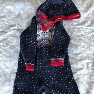 Hanna Andersson boys baby sweater romper 18-24m
